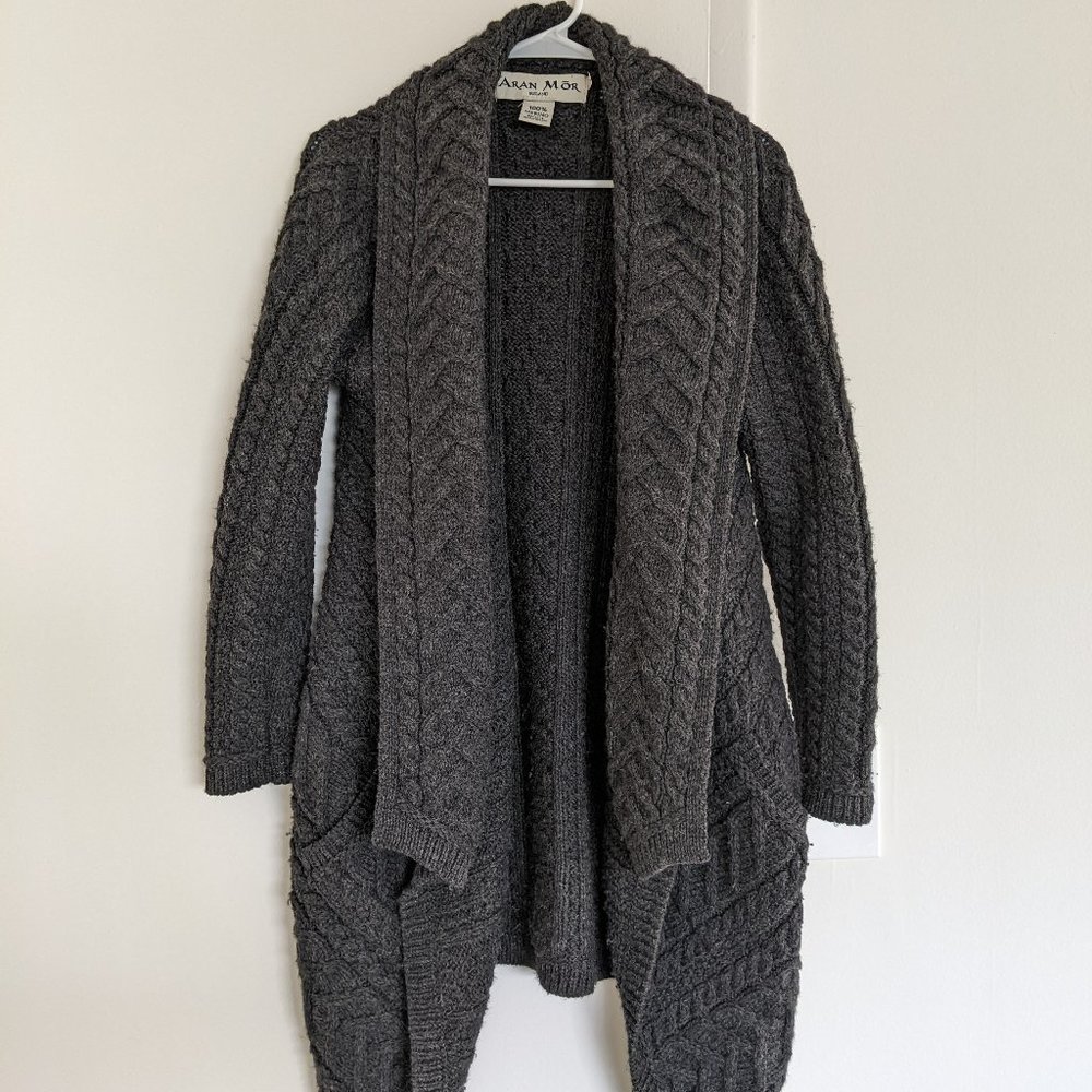 Aran Mor 100% Merino Wool Cardigan